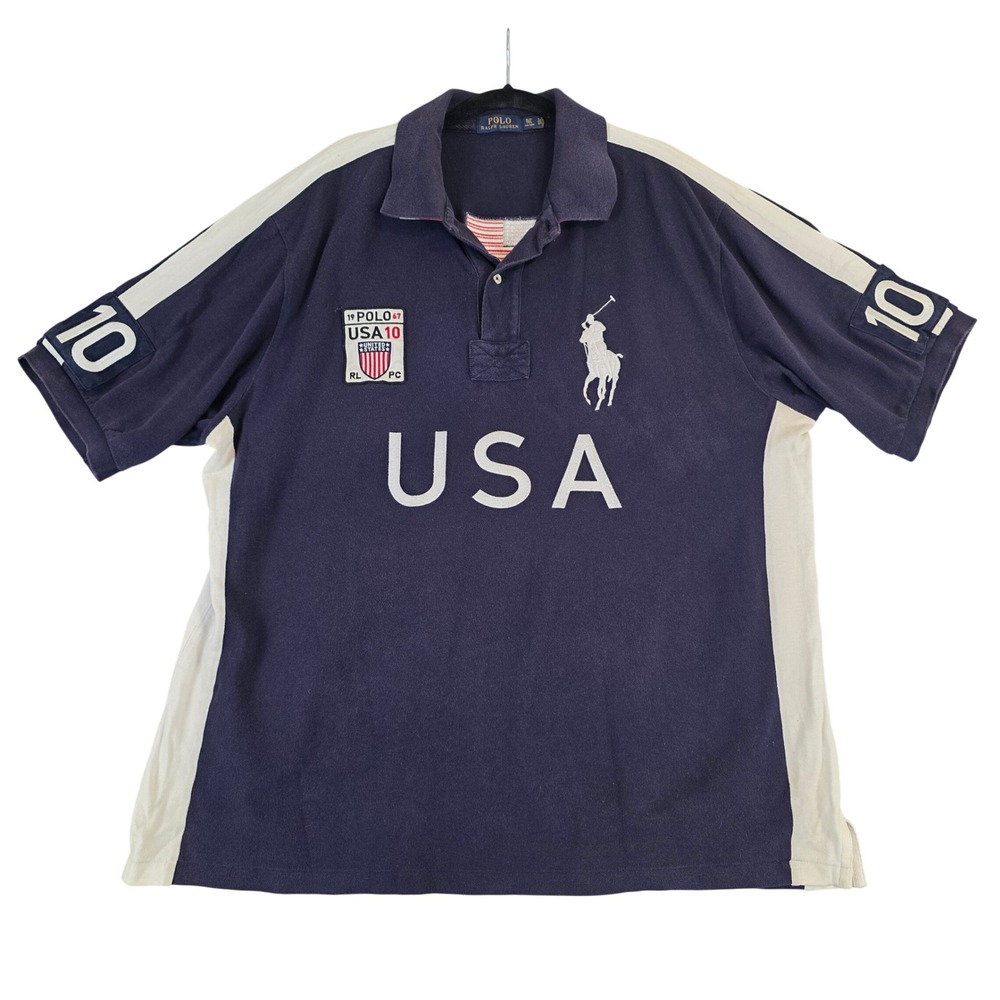 Polo Ralph Lauren Mens XLT USA 10 Big Pony Short Sleeve Rugby Shirt Chief Keef